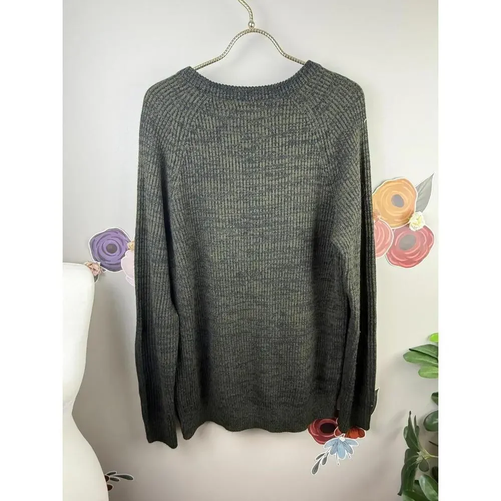 Jack & Jones Men's Olive Marled Oversized Chunky Jumper - Size - Large
